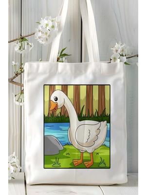 Ördek Baskılı Omuz Çanta Kişiye Özel Model 4