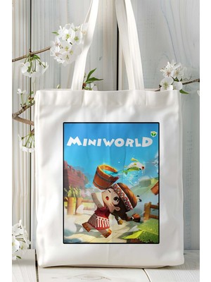 Mini World Mobil Oyun Baskılı Omuz Çanta Çift Tafaflı Baskı Kişiye Özel 8