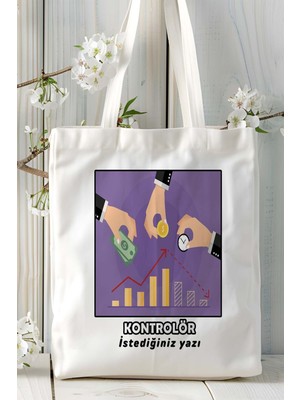 Kontrolor Baskılı Bez Omuz Çantası Kişiye Özel Model 8