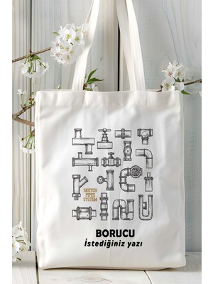 Borucu Baskılı Bez Omuz Çantası Kişiye Özel Model 1