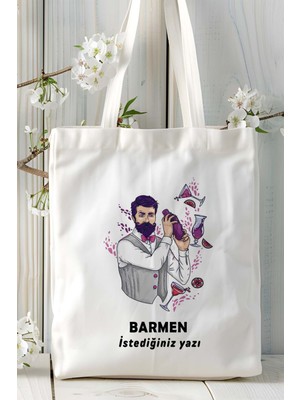 Barmen Baskılı Bez Omuz Çantası Kişiye Özel Model 16