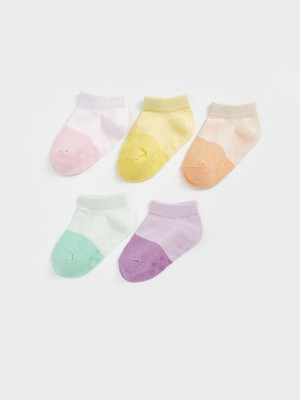 Lc Waikiki Yeni Sezon Renk Bloklu Kiz Bebek Patik Corap 5'li - S54551Z1