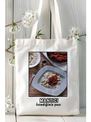 Mantıcı Baskılı Bez Omuz Çantası Kişiye Özel Model 6