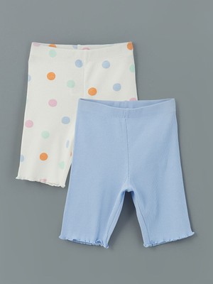 Lc Waikiki Yeni Sezon Puantiyeli Baskili Kiz Cocuk Tayt 2'li - S5FD13Z1