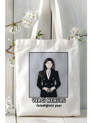 Vergi Memuru Baskılı Bez Omuz Çantası Kişiye Özel Model 6