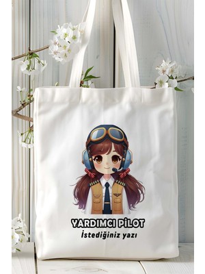 Yardımcı Pilot Baskılı Bez Omuz Çantası Kişiye Özel Model 22