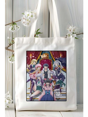 Isekai Wa Smartphone To Tomo Ni. Baskılı Bez Omuz Çantası Kişiye Özel Model 1