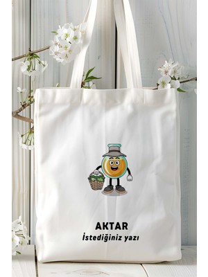 Art Hediye Aktar Baskılı Bez Omuz Çantası Kişiye Özel Model 5