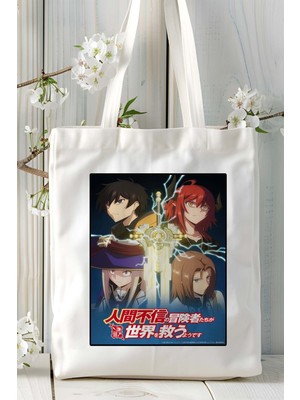 Ningen Fushin No Boukensha-Tachi Ga Sekai Baskılı Bez Omuz Çantası Kişiye Özel Model 2