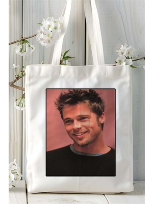 Bradpitt Baskılı Bez Çanta Omuz Çantası Kişiye Özel Desen 3