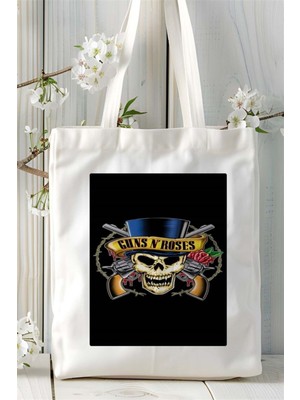 Guns N Roses Baskılı Bez Çanta Omuz Çantası Kişiye Özel Desen 3