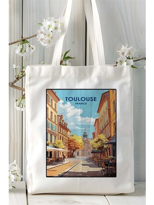 Toulouse Baskılı Bez Çanta Omuz Çantası Kişiye Özel Desen