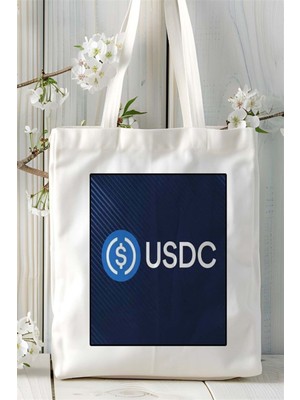Usdc Baskılı Bez Çanta Omuz Çantası Kişiye Özel Desen 3