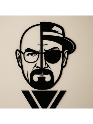 Sanatsal Heisenberg Duvar Dekoru, Şık ve Modern Walter White Tasarımı, Siyah Tablo
