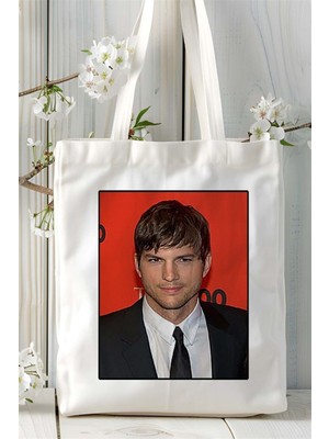Ashton Kutcher Baskılı Bez Çanta Omuz Çantası Kişiye Özel Desen 2