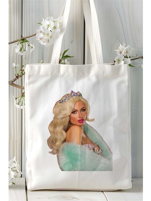 Paris Hilton Baskılı Bez Çanta Kişiye Özel Model 2