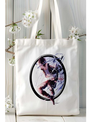 Noragami Beyaz Baskılı Bez Omuz Çantası Kişiye Özel Model 1