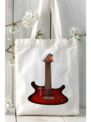 Bass Gitar Baskılı Bez Çanta Kişiye Özel Model 2