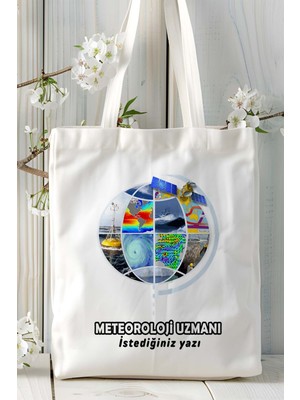 Metereloj Uzmanı Baskılı Bez Omuz Çantası Kişiye Özel Model 6