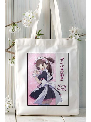 Akiba Maid Sensouı Baskılı Bez Omuz Çantası Kişiye Özel Model 1