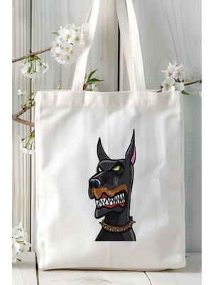 Doberman Köpek Baskılı Omuz Çanta Kişiye Özel Model 11