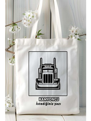 Kamyoncu Baskılı Bez Omuz Çantası Kişiye Özel Model 15