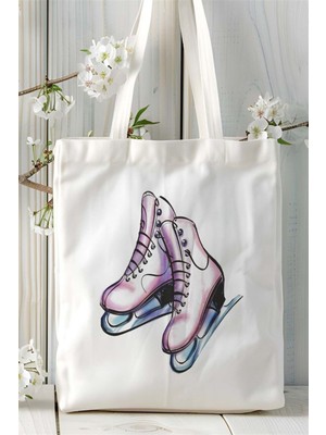 Buz Pateni Baskılı Bez Çanta Kişiye Özel Model 6