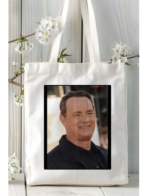 Tom Hanks Baskılı Bez Çanta Omuz Çantası Kişiye Özel Desen 2