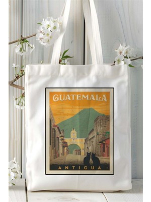 Art Hediye Guatemala Baskılı Bez Çanta Kadın Omuz Çantası Kişiye Özel Desen Kaliteli Kumaş