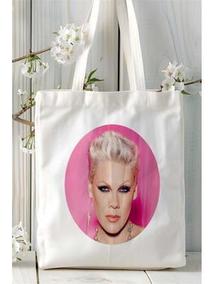 Pink Baskılı Bez Çanta Kişiye Özel Model 1