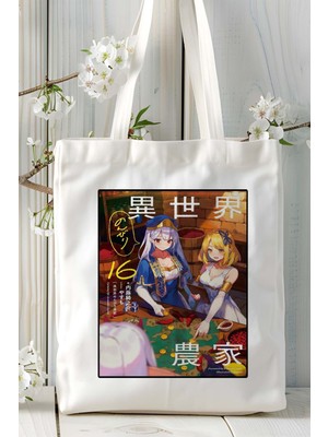 Isekai Nonbiri Nouka Baskılı Bez Omuz Çantası Kişiye Özel Model 2