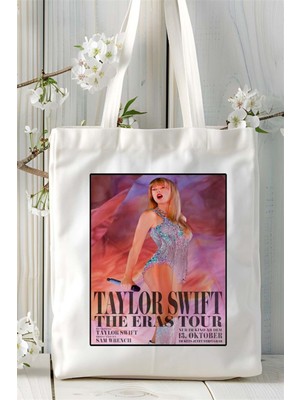 Taylor Swift Baskılı Bez Çanta Omuz Çantası Kişiye Özel Desen 4