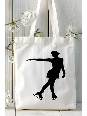 Buz Pateni Baskılı Bez Çanta Kişiye Özel Model 1