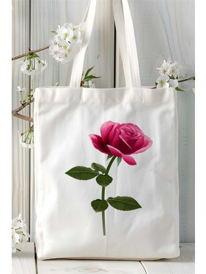 Fusya Baskılı Bez Çanta Kişiye Özel Model 1