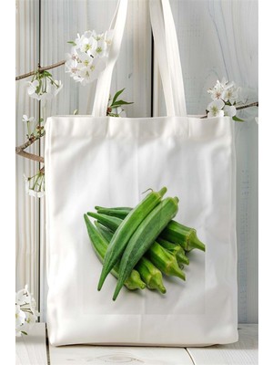 Bamya Baskılı Bez Çanta Kişiye Özel Model 1