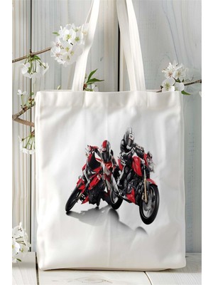 Motor Yarışı Baskılı Bez Çanta Kişiye Özel Model 2