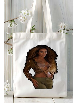 Beyonce Baskılı Bez Çanta Omuz Çantası Kişiye Özel Desen 4