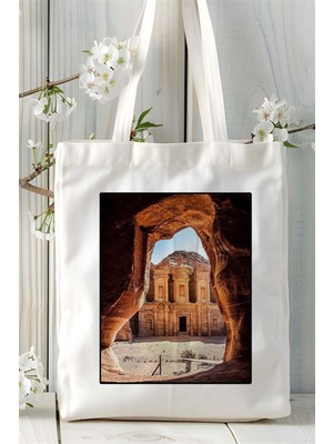 Petra Baskılı Bez Çanta Omuz Çantası Kişiye Özel Desen 2