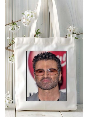 George Michael Baskılı Bez Çanta Omuz Çantası Kişiye Özel Desen 1