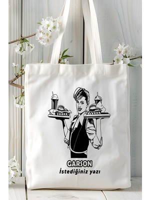 Garson Baskılı Bez Omuz Çantası Kişiye Özel Model 3