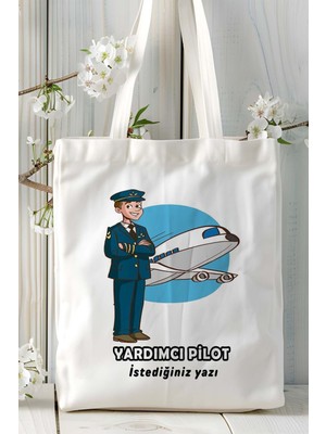 Yardımcı Pilot Baskılı Bez Omuz Çantası Kişiye Özel Model 15