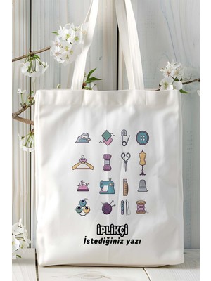 Iplikçi Baskılı Bez Omuz Çantası Kişiye Özel Model 4