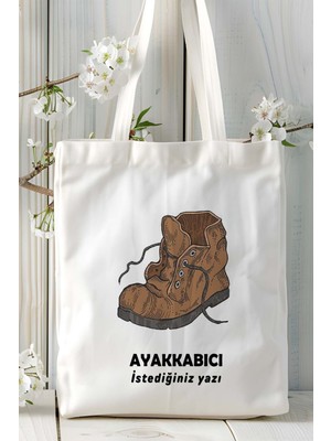 Ayakkabıcı Baskılı Bez Omuz Çantası Kişiye Özel Model 11