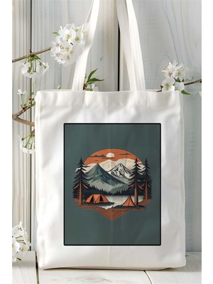 Dağcılık Baskılı Bez Çanta Omuz Çantası Kişiye Özel Desen 5