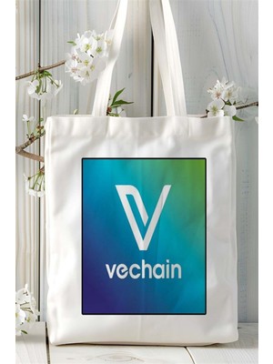 Vechain Baskılı Bez Çanta Omuz Çantası Kişiye Özel Desen 3