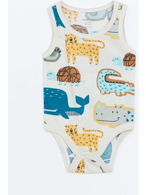 Lc Waikiki Yeni Sezon Baskili Erkek Bebek Citcitli Bodysuit - S5HD56Z1