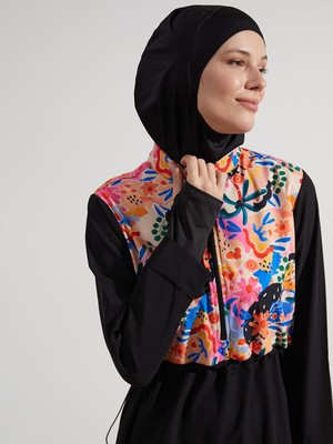 Lc Waikiki Yeni Sezon Dik Yaka Desenli Kadin Tesettur Mayo Takimi - S59426Z8