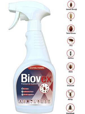 Biovex Premium Ul Haşere Ilacı Hamam Böceği, Tahta Kurusu, Karınca, Kene, Karasinek, Akrep, Bit, Pire, Örümcek 500 ml