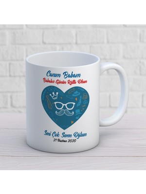Canım Babam Seni Çok Seven Oğlun Iki Tarafı Baskılı Kupa Bardak