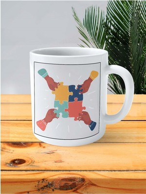 Puzzle Yapboz Baskılı Kupa Bardak Kişiye Özel Desen 5